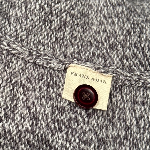 Frank & Oak grey marled knit cardigan with buttons and pockets, size L - Picture 5 of 9